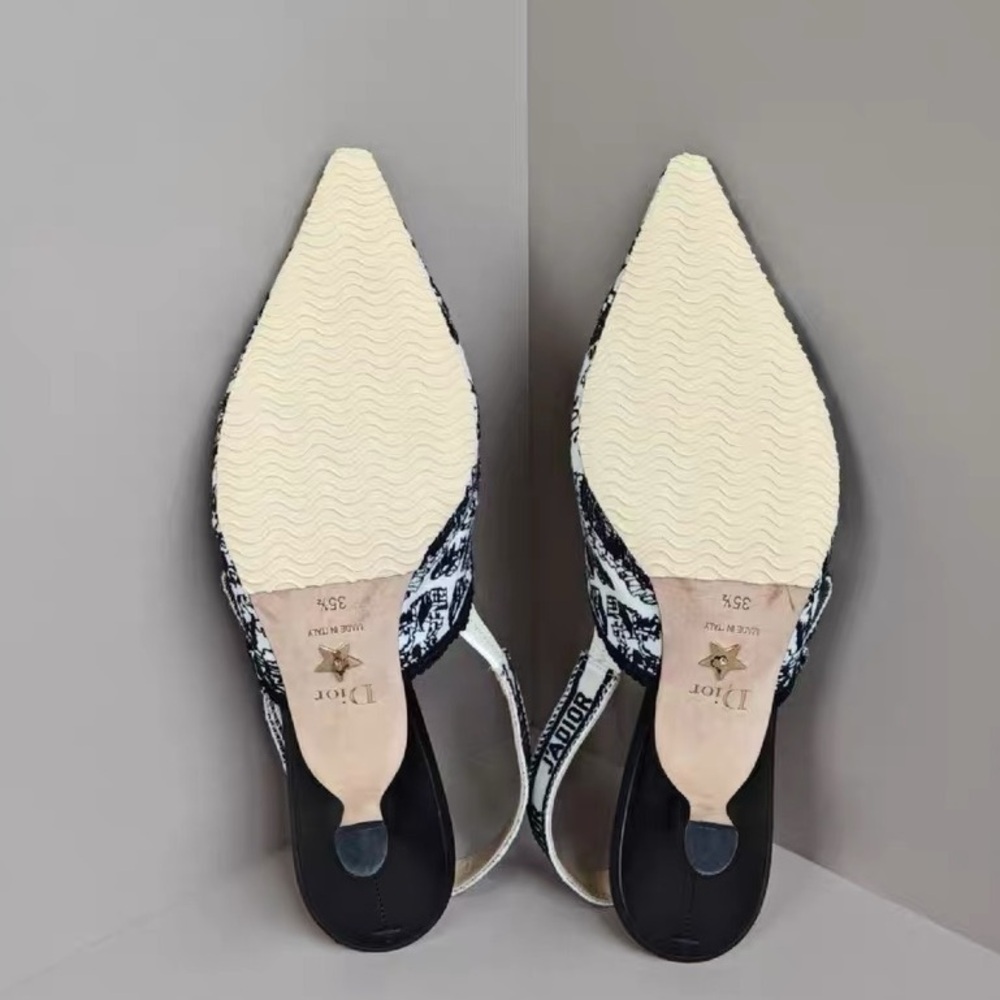 Authentic Dior Black and White Patterned Heels - Picture 5 of 6